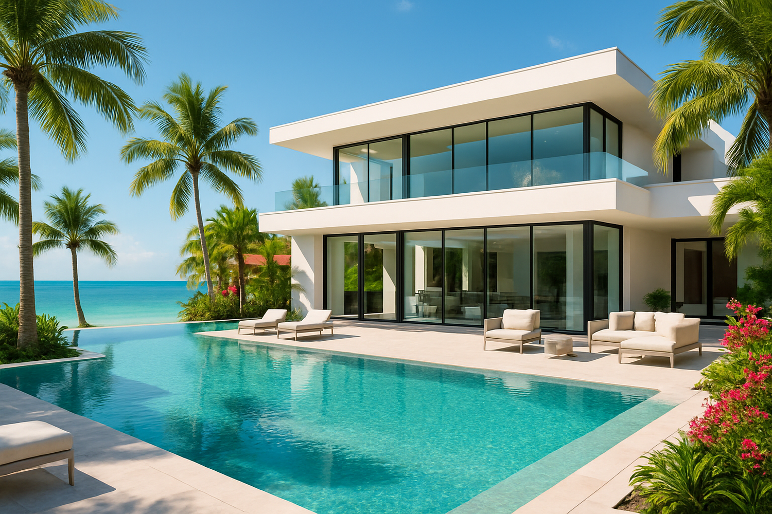 Fotorealistische moderne Luxusvilla mit Pool
